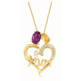 Mum necklace with Amethyst and Citine made in 14k Gold Mum necklace with Amethyst and Citine made in 14k Gold