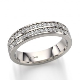 Gold4.50mm Double Row Diamond Wedding Ring (0.30ct) Gold4.50mm Double Row Diamond Wedding Ring (0.30ct)
