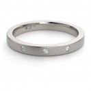 Gold 2.5mm 3 Stone Diamond Set Wedding Ring