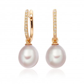Freshwater Pearl Earring Made In 14K Yellow Gold Freshwater Pearl Earring Made In 14K Yellow Gold