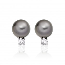 Tehitian Pearl Earring Made In14K White Gold Tehitian Pearl Earring Made In14K White Gold