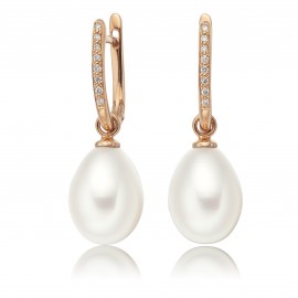 Freshwater Pearl Earring Made In 14K Yellow Gold  Freshwater Pearl Earring Made In 14K Yellow Gold