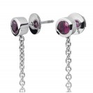 Freshwater Pearl With Pink Ruby Made In14K White Gold