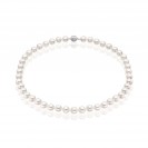 Freshwater Pearl And Diamonds Necklace Made In 14K White Gold