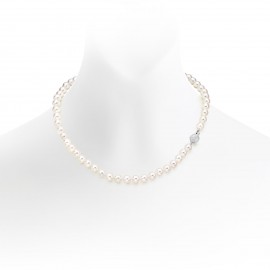 Freshwater Pearl And Diamond Necklace Made In 14K White Gold Freshwater Pearl And Diamond Necklace Made In 14K White Gold