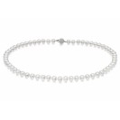 Freshwater Pearl And Diamond Necklace Made In 14K White Gold