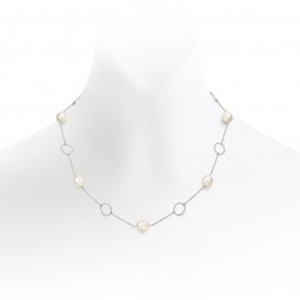 Freshwater Pearl Necklace Made In 14K White Gold Freshwater Pearl Necklace Made In 14K White Gold