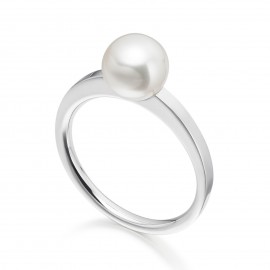 Freshwater Pearl Ring Made In 14K White Gold