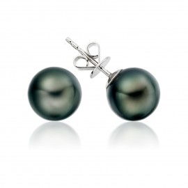 Tehitian Pearl Earring Made In 14K Yellow Gold  Tehitian Pearl Earring Made In 14K Yellow Gold