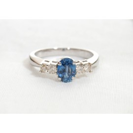 Blue Sapphire And Diamond Ring set in 14k White Gold ( 2ct Bs) Blue Sapphire And Diamond Ring set in 14k White Gold ( 2ct Bs)