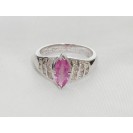 MARQUISE SHAPE PINK SAPPHIRE AND PAVÉ DIAMOND RING( 1.33ct PS) 