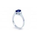 Blue Sapphire And Diamond Ring Set in White Gold ( 1.01ct Bs)