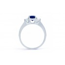 Blue Sapphire And Diamond Ring Set in White Gold ( 1.01ct Bs)