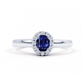Blue Sapphire And Diamond Ring made in 14k White Gold(0.5ct Bs) Blue Sapphire And Diamond Ring made in 14k White Gold(0.5ct Bs)