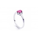 Pink Sapphire And Diamond Ring in 14k White Gold (0.60 ct PS) 