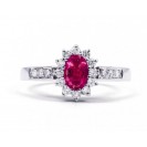 Pink Sapphire And Diamond Ring Set in White Gold ( 0.75ct Ps)