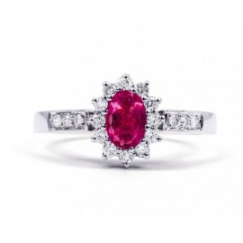 Pink Sapphire And Diamond Ring Set in White Gold ( 0.75ct Ps) Pink Sapphire And Diamond Ring Set in White Gold ( 0.75ct Ps)