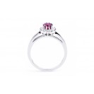 Pink Sapphire And Diamond Ring Set in White Gold ( 0.75ct Ps)