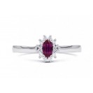 Pink Sapphire And Diamond Ring made in 14ct White Gold ( 0.28ct Ps)