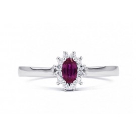 Pink Sapphire And Diamond Ring made in 14ct White Gold ( 0.28ct Ps) Pink Sapphire And Diamond Ring made in 14ct White Gold ( 0.28ct Ps)