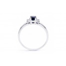 Blue Sapphire and Diamonds set in 14k White Gold (0.52ct Bs)