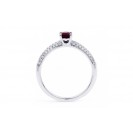 Burmese Ruby And Diamond Ring Set in 14k White Gold ( 0.47ct Ruby)