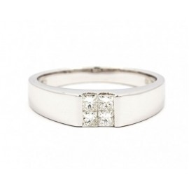 Mens Wedding Rings  made in 14K White Gold with Diamond Ring  (0.3ct)