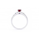 Burmese Ruby And Diamond Ring made in 14ct White Gold ( 0.6ct Ruby)