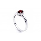  Burmese Ruby And Diamond Ring made in 14ct White Gold (0.35ct Ruby)