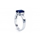 Blue Sapphire and Diamond ring set in 14K White Gold (1.75ct Bs)