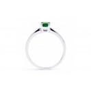  Emerald And Diamond Ring made in 14ct White Gold ( 0.48ct Em)