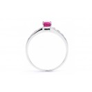  Pink Sapphire And Diamond  Ring Set in 14k White Gold ( 0.35ct PS)