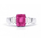  Pink Sapphire And Diamond Ring made in 14k White Gold (1.6ct Ps)