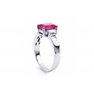  Pink Sapphire And Diamond Ring made in 14k White Gold (1.6ct Ps)