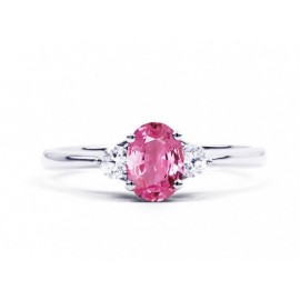 Pink Sapphire And Diamond Ring Set in White Gold ( 1ct Ps) Pink Sapphire And Diamond Ring Set in White Gold ( 1ct Ps)