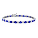 Blue Sapphire Bracelet made in 18k White Gold ( 6.25cts BS)