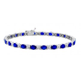 Blue Sapphire Bracelet made in 18k White Gold ( 6.25cts BS) Blue Sapphire Bracelet made in 18k White Gold ( 6.25cts BS)