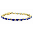 The Tennis Blue Sapphire And Diamond Bracelet Made in 14k Yellow Gold (7.83cts Bs)