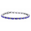 The Tennis Tanzanite And Diamond Bracelet Made in 14k White Gold (7.83cts Tz)