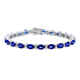 The Blue Sapphire And Diamond Big Tennis Bracelet Made in 18k White Gold ( 13.9cts Bs) The Blue Sapphire And Diamond Big Tennis Bracelet Made in 18k White Gold ( 13.9cts Bs)