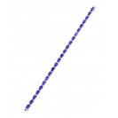 The Tanzanite And Diamond Big Tennis Bracelet Made in 18k White Gold ( 13.9cts Tz)