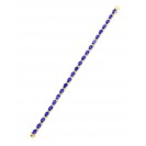 The Tanzanite And Diamond Big Tennis Bracelet Made in 18k Yellow Gold ( 13.9cts Tz)