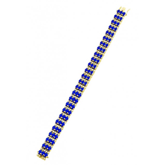 Blue Sapphire Bracelet made in 18k Yellow Gold ( 21.67cts Bs)