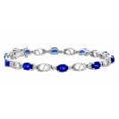 Blue Sapphire Bracelet made in 18k White Gold ( 6.59cts Bs)