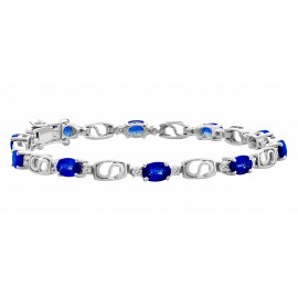 Blue Sapphire Bracelet made in 18k White Gold ( 6.59cts Bs) Blue Sapphire Bracelet made in 18k White Gold ( 6.59cts Bs)