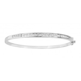 Diamond Bangle made in 14k White Gold(1.46ct)  Diamond Bangle made in 14k White Gold(1.46ct)