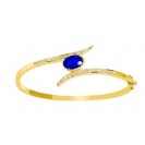Blue Sapphire Diamond Bangle made in 14k Yellow Gold(2.7ct BS)