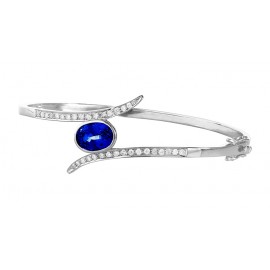Blue Sapphire Diamond Bangle made in 14k White Gold(2.7ct BS) Blue Sapphire Diamond Bangle made in 14k White Gold(2.7ct BS)