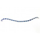 The Blue Sapphire And Diamond Big Tennis Bracelet Made in 18k White Gold ( 13.9cts Bs)