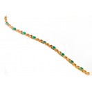 The Heart Of Emerald And Diamond Bracelet made in 18k Yellow Gold ( 3.94cts Em)